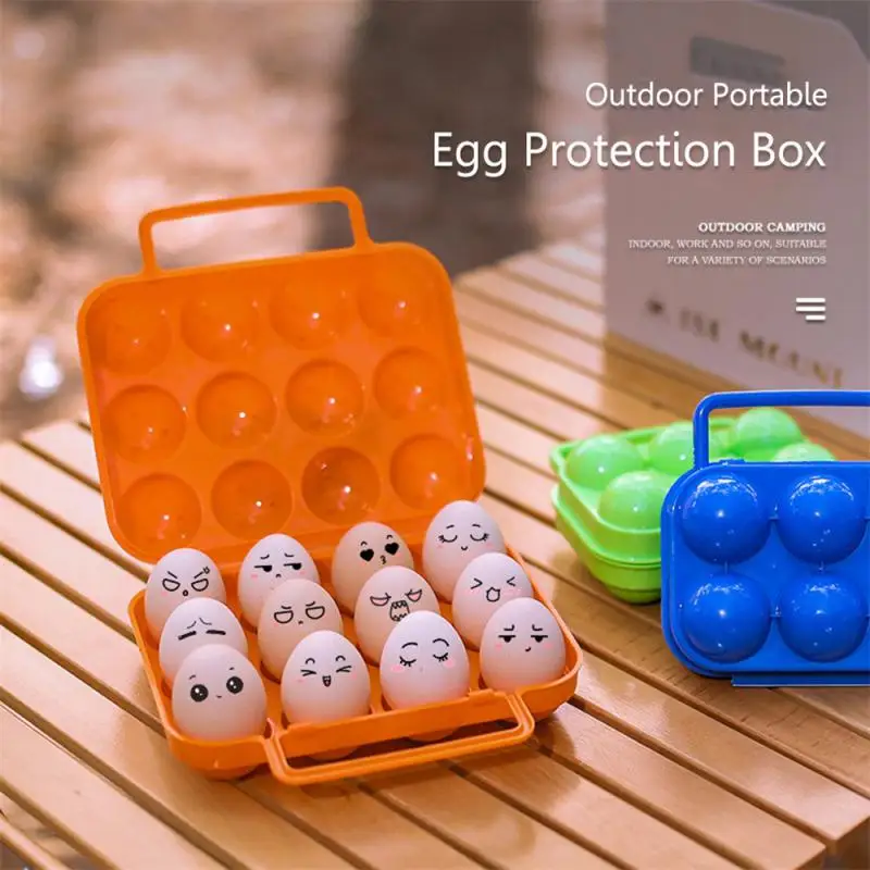коробка для яиц весом 122 г, лоток для яиц, защищенный от дробления, Разнообразие цветов, Портативная ручка, Портативный лоток для яиц, 3 цвета, Коробка для хранения яиц, прямоугольник