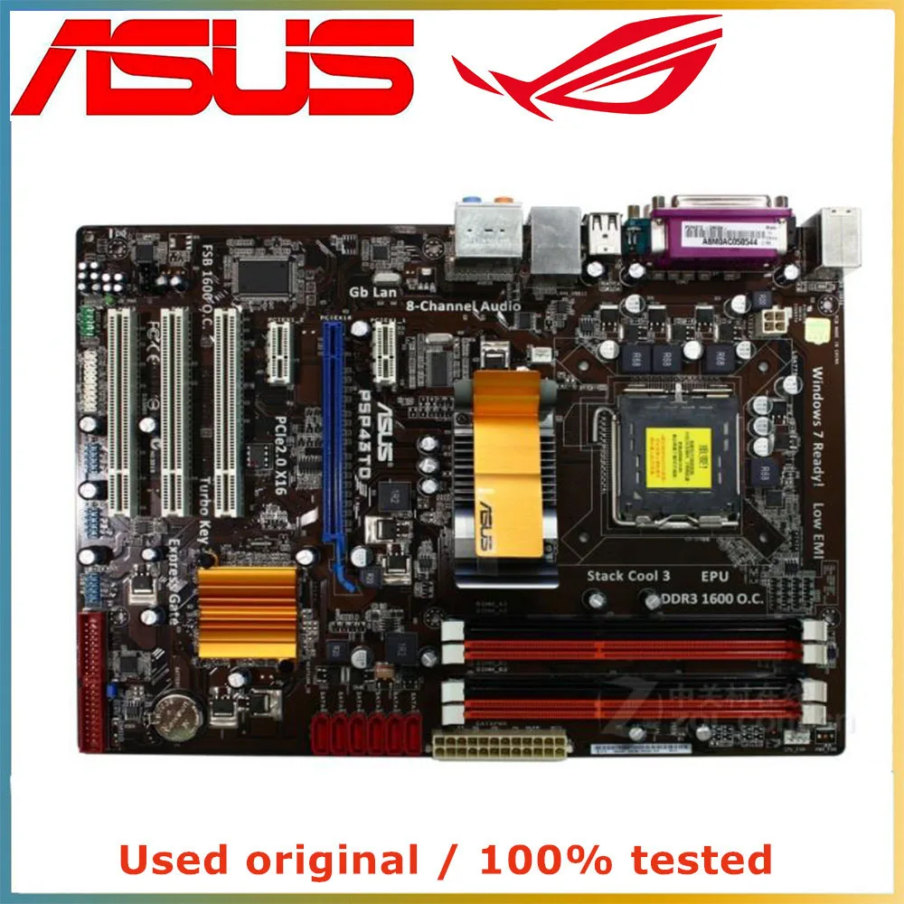 Для Intel P43 Для ASUS P5P43TD Материнская плата компьютера LGA 775 DDR3 16G Настольная Материнская плата SATA II PCI-E 2.0 X16