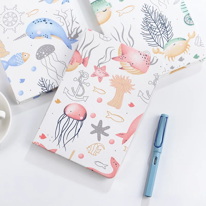 Блокнот с забавными морскими обитателями формата А5, милый подарок для ручной работы, школьный офисный дневник