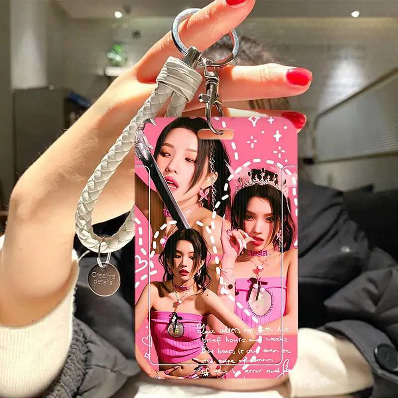 Kpop (G) I-DLE Soyeon Kawaii Girl Group Idol ID Bank ABS Пластиковый Держатель Для Карт Белый Браслет Модный Водонепроницаемый Защитный Чехол