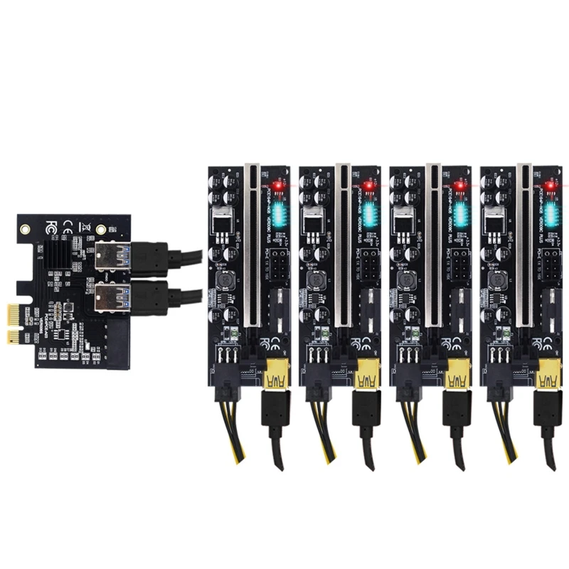 Плата расширения PCIE 1 на 4 PCIE от 1X до 4 портов USB3.0 от 1X до 16X видеокарты