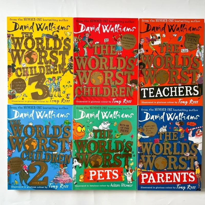 6 книг/ комплект, Цветное издание Дэвида Уильямса, худшего в мире детского юмористического романа в 6 томах