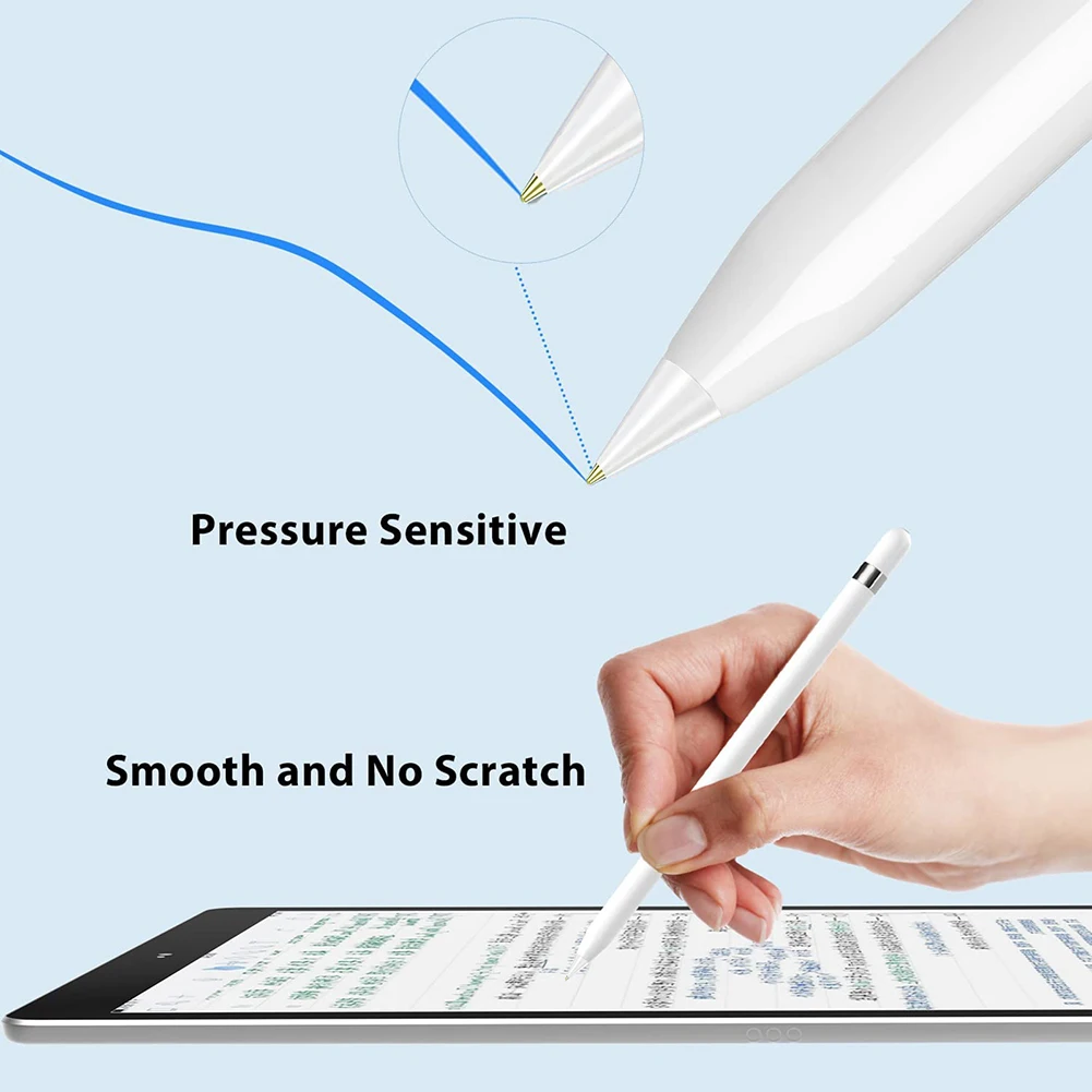 Наконечник стилуса с сенсорным экраном для Apple Pencil Gen 1/2 iPad с позолоченным кончиком карандаша