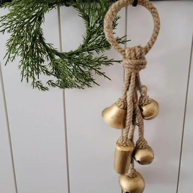 Колокольчики для рождественской елки, рождественские колокольчики ручной работы, украшения из джутовой веревки, Гигантские колокольчики Harmony ручной работы на джутовой веревке на Рождество