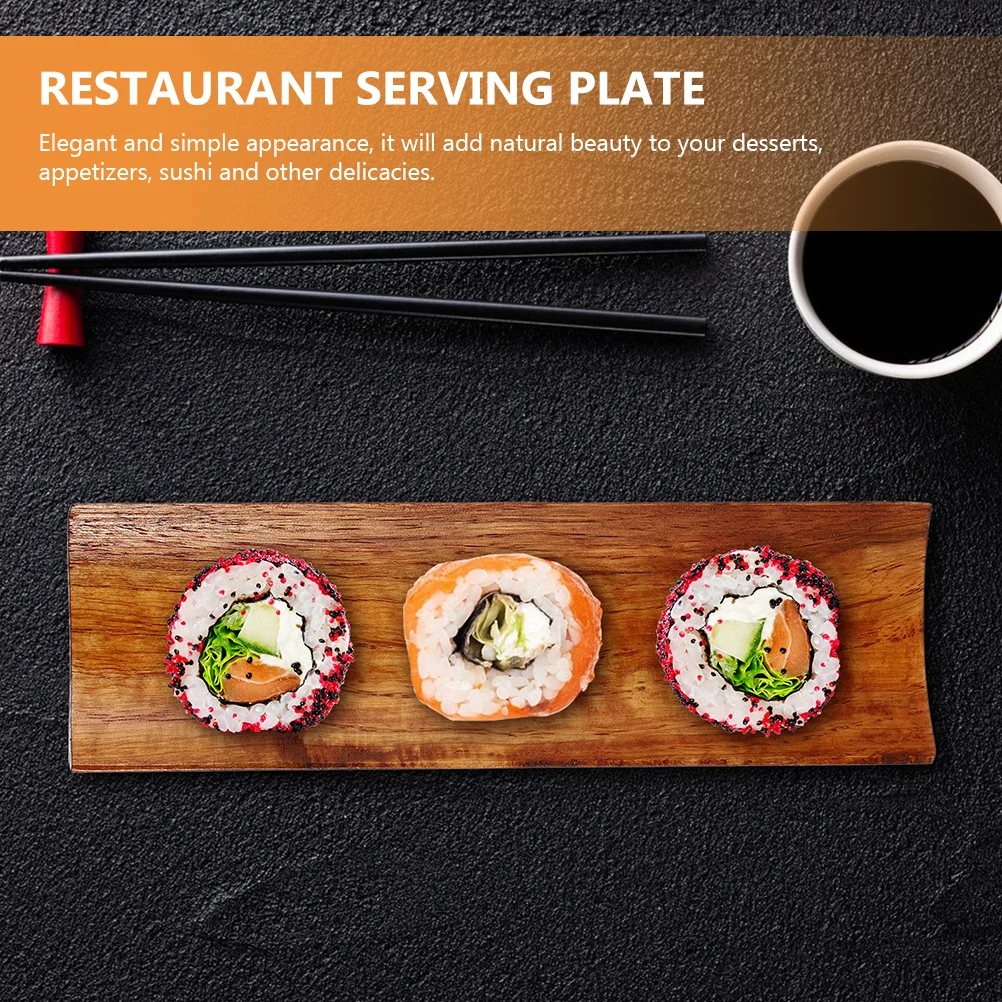 Стойка для суши из 2 предметов, Износостойкая сервировочная тарелка с длинными деревянными поддонами, многофункциональный поднос, декоративные подносы для закусок