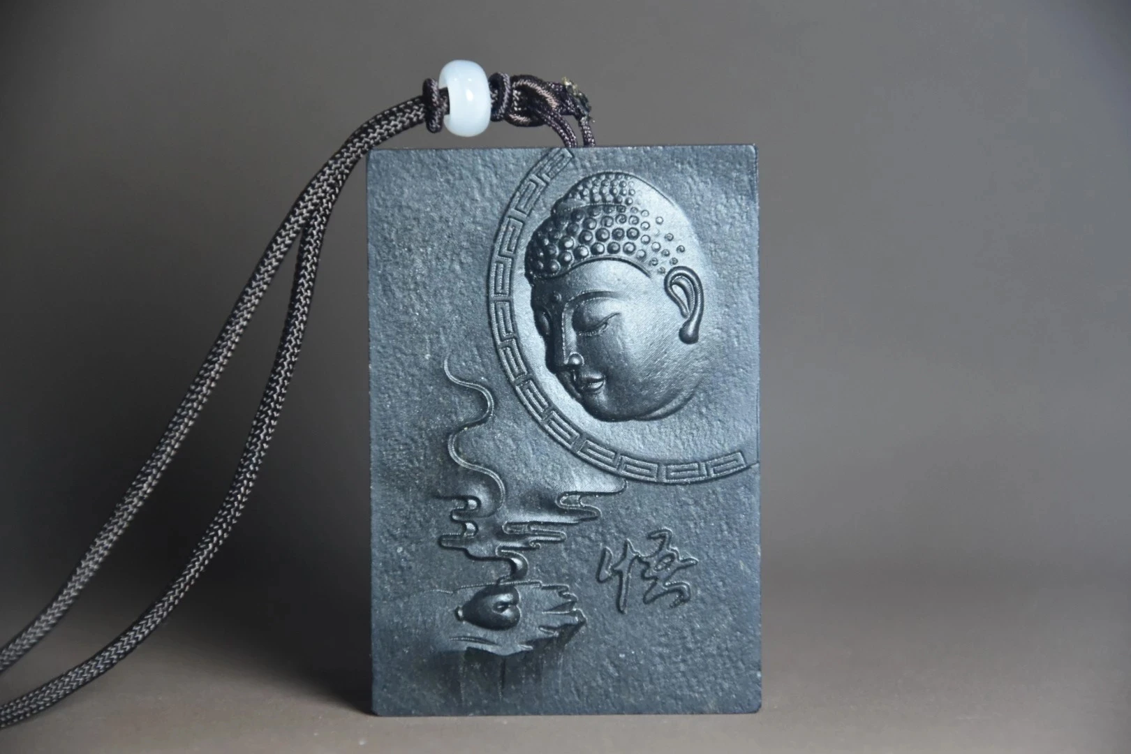 Китайская Культура Хуншань Черный Железный Магнетизм Метеоритная Скульптура Счастливый “Будда” Статуя Ремесленного Украшения Дома