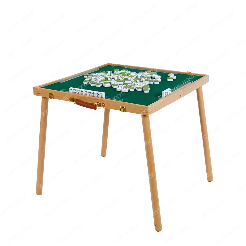 Складной стол для маджонга, Портативный восьмистолет из массива дерева, походный простой шахматный стол
