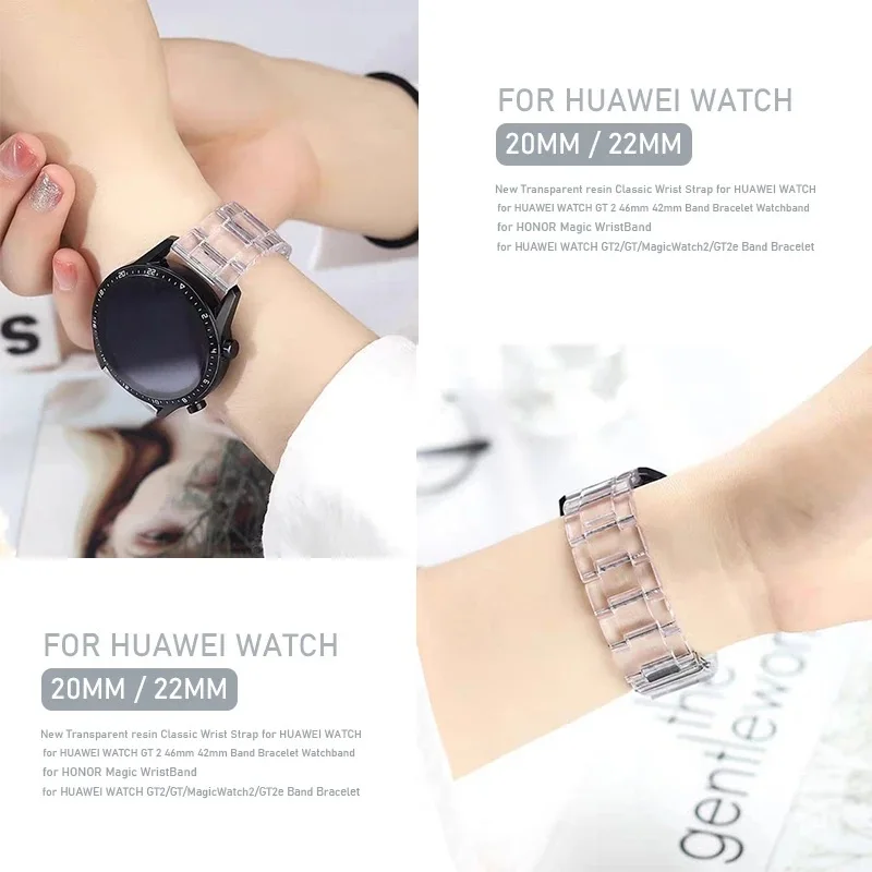 Для Samsung Galaxy Watch 6 Classic 47 мм, 43 мм, 44 мм, 40 мм, ремешок, браслет, пластиковый прозрачный ремешок для смарт-часов