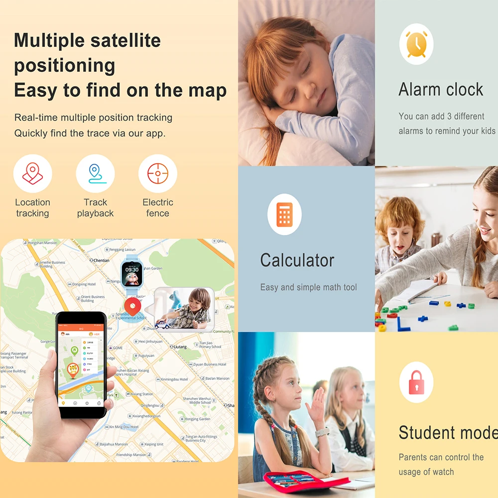 Детские смарт-часы 4G для детей, GPS SOS, HD Видеозвонок, Отслеживание местоположения, SIM-карта, Детские Водонепроницаемые Спортивные смарт-часы, Подарки