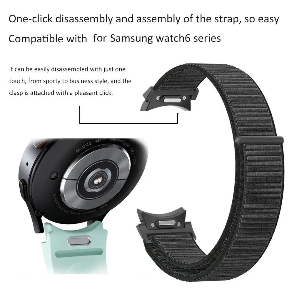 Ремешок-петля для Samsung Galaxy Watch 6 4 44 мм 40 мм ремешок Watch 6 Классический браслет с нейлоновой петлей
