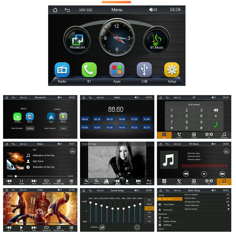 7-Дюймовый Автомобильный Радиоприемник HD 1024P MP5 Плеер Bluetooth 5,0 2,4 G/5G Двухдиапазонная Мультимедийная Карта Хост Беспроводной Carplay Android Auto FM-Радио