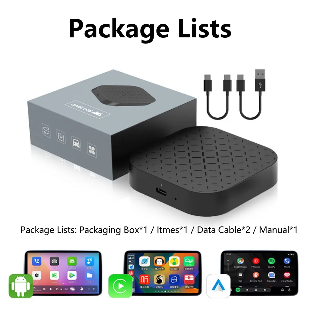 CarlinKit Беспроводной CarPlay Android Auto TV Box Android 11.0 Mini Apple CarPlay Ai Box Youtube Netflix Iptv Встроенный 2G + 16G Базовый