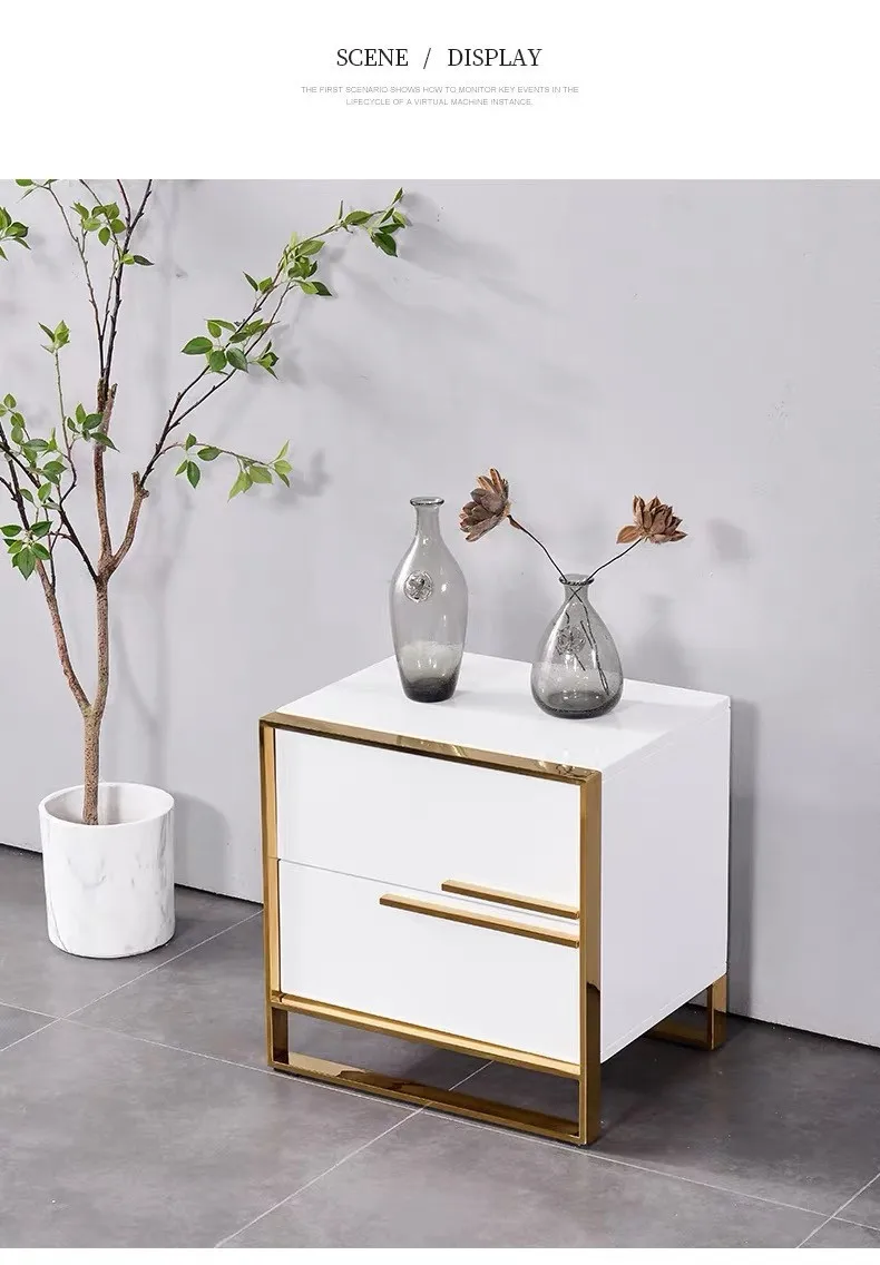 Мебель для спальни итальянская минималистская прикроватная тумбочка экстравагантный минималистский постмодернистский прикроватный шкафчик для хранения