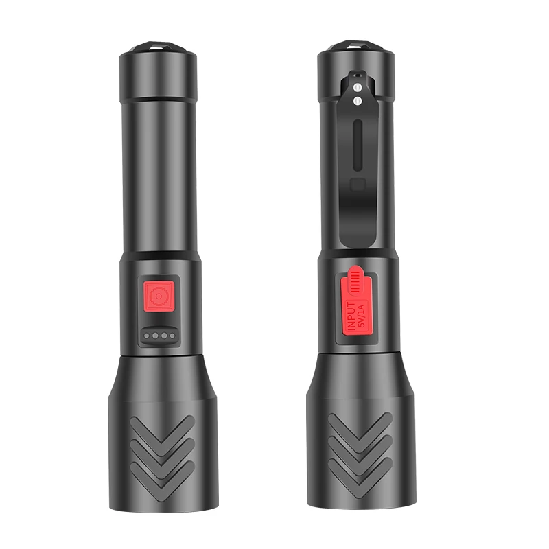 Мощный светодиодный фонарик XHP70 TorchWith Pen Clip USB Зарядка Масштабируемый Водонепроницаемый Тактический фонарь Наружное Освещение для кемпинга