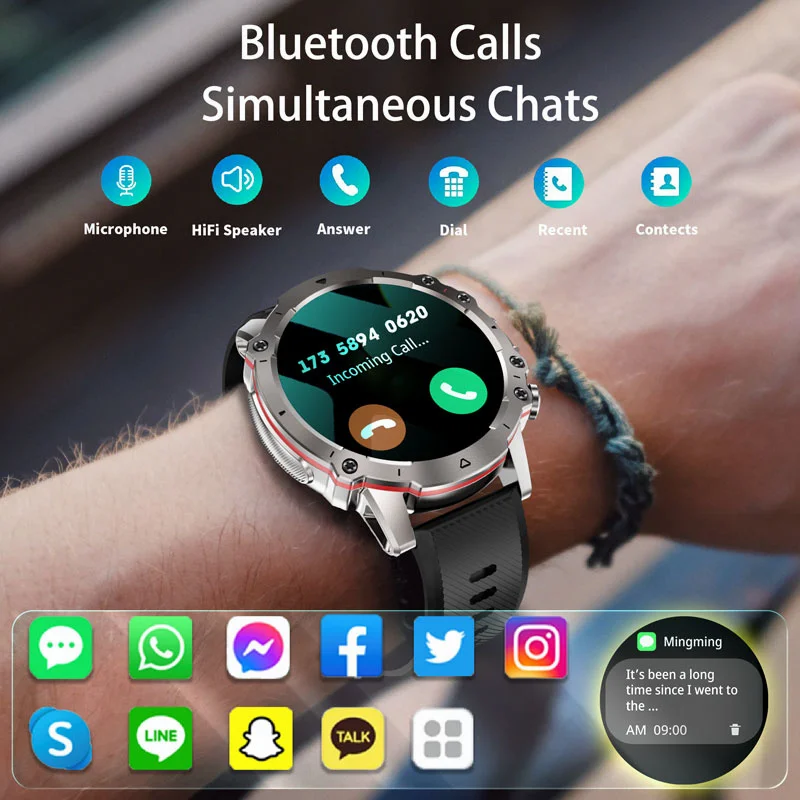 2023 Новые Смарт-часы с GPS-треком движения в механическом стиле, мужские Смарт-часы для Android версии Huawei IOS AI Voice BT Call Smart Watch