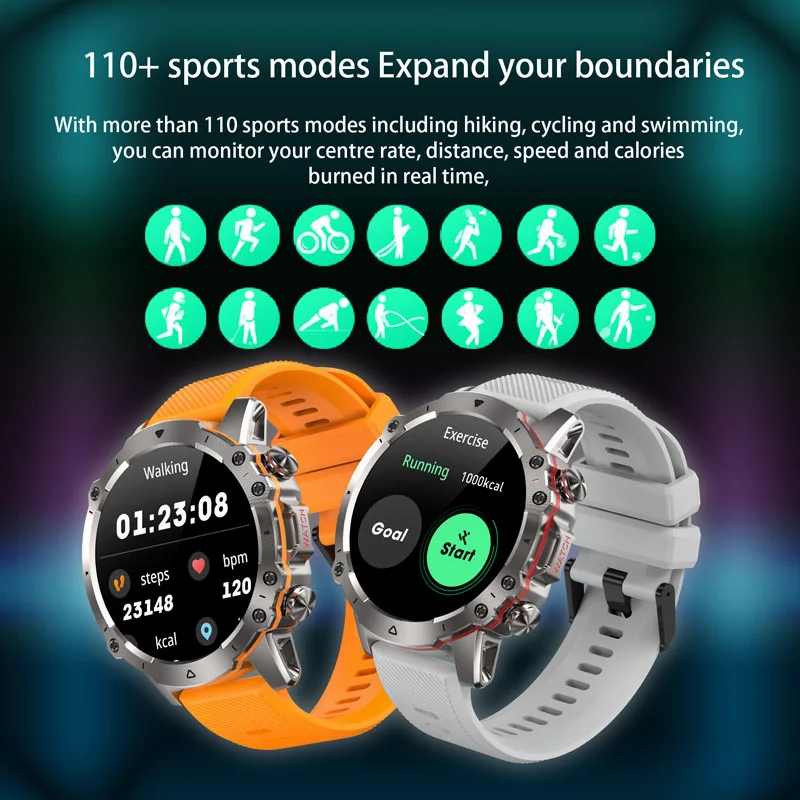 2023 Новые Смарт-часы с GPS-треком движения в механическом стиле, мужские Смарт-часы для Android версии Huawei IOS AI Voice BT Call Smart Watch
