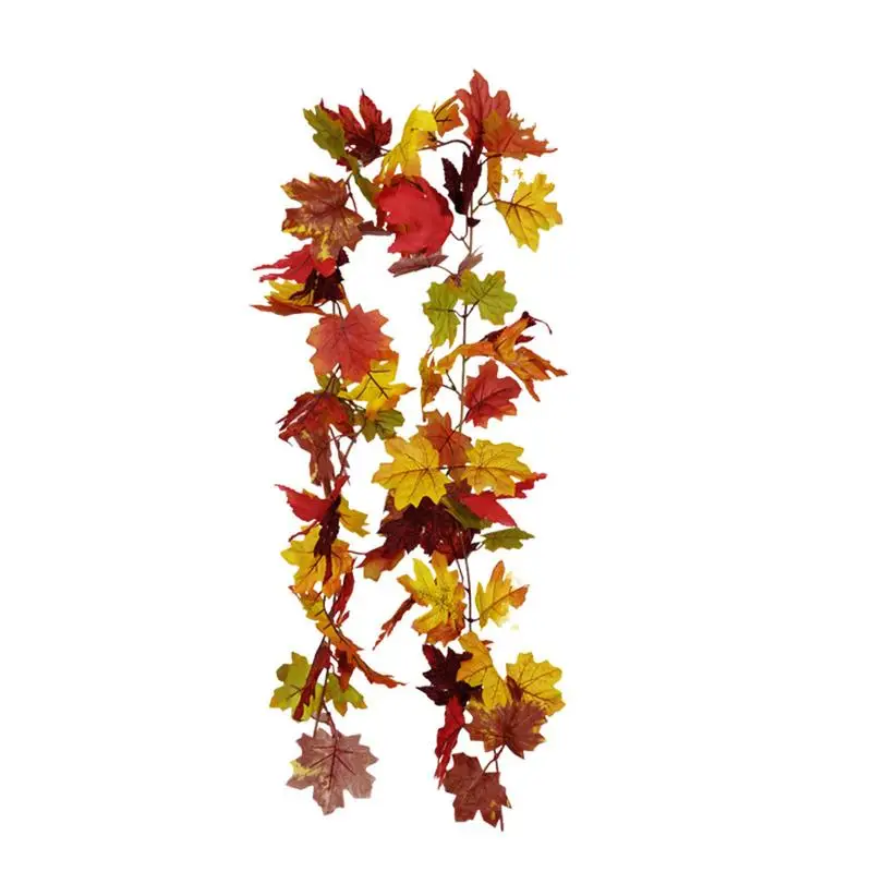 Осенняя гирлянда из кленовых листьев, Осенние листья, гирлянда для украшения, 175 см, искусственная гирлянда, листва растений для входной двери, Камин, свадьба