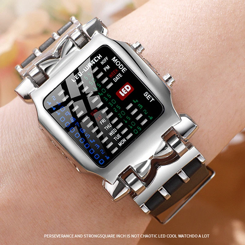 Новые Двойные Светящиеся светодиодные часы с силиконовой лентой, креативные часы для деловых мужчин, два вертикальных роскошных женских наручных часов Relogio Masculino 2023