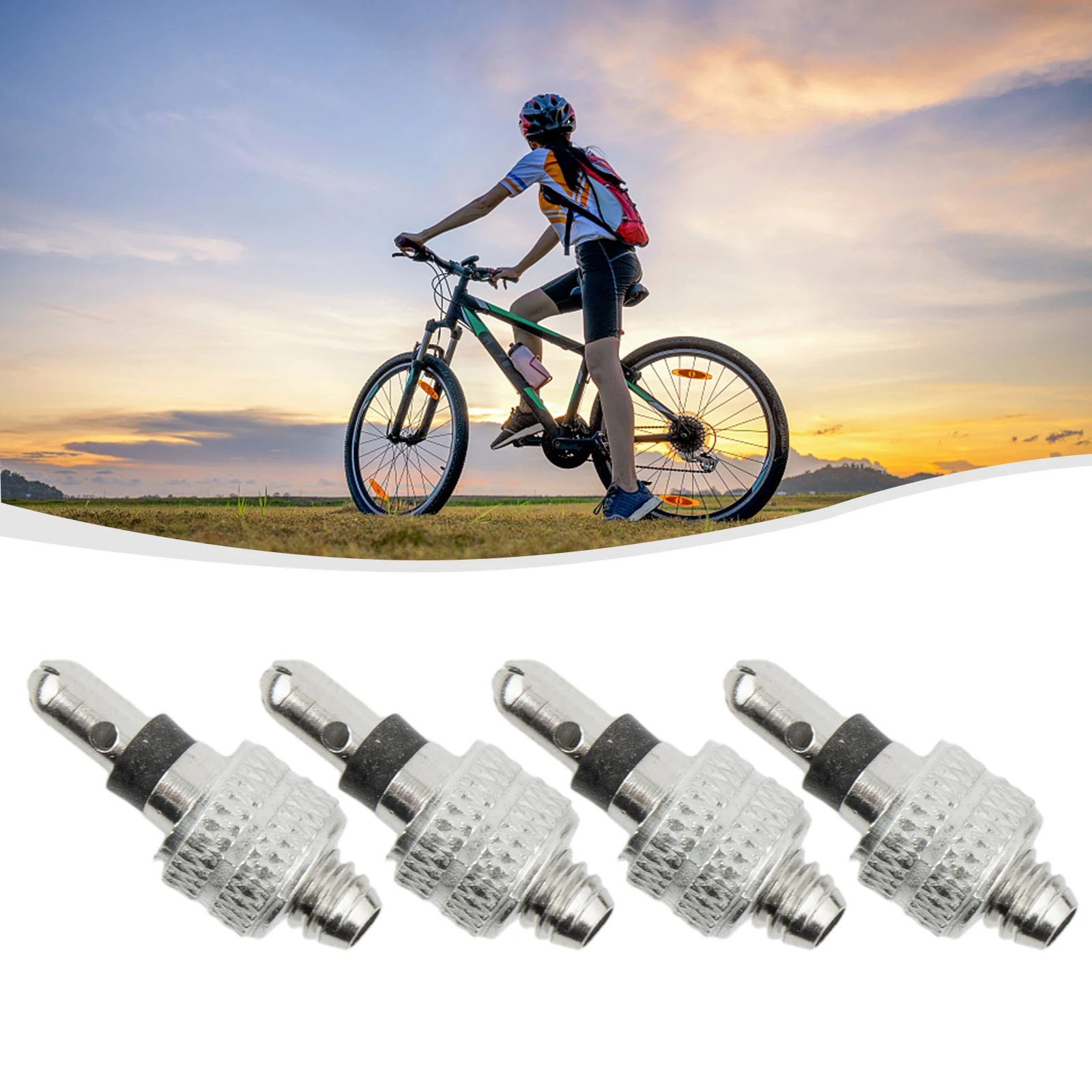 Велосипедные запчасти 4 X велосипедных клапана Серебристый Сменный набор из нержавеющей стали Для обслуживания велосипеда Велосипедные Инструменты для колеса