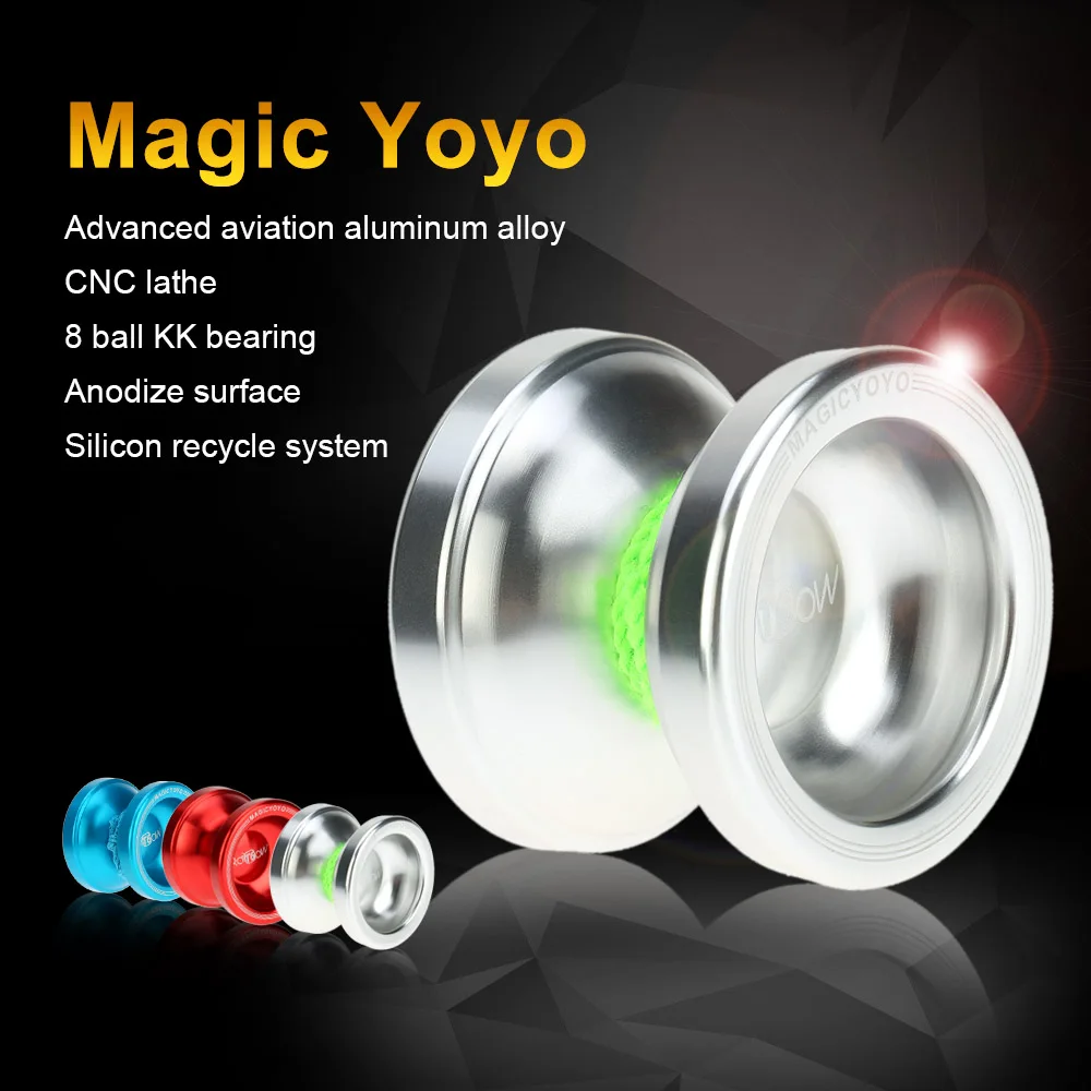 Professional Magic Yoyo T6 Rainbow Алюминиевый сплав Металлический подшипник Yoyo 8 Ball KK со шнурком Рождественские подарки для детей