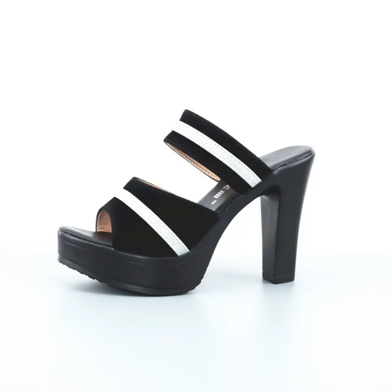 2022 Женские офисные туфли-горки на высоком каблуке, летние тапочки на платформе, женские тапочки на высоком каблуке