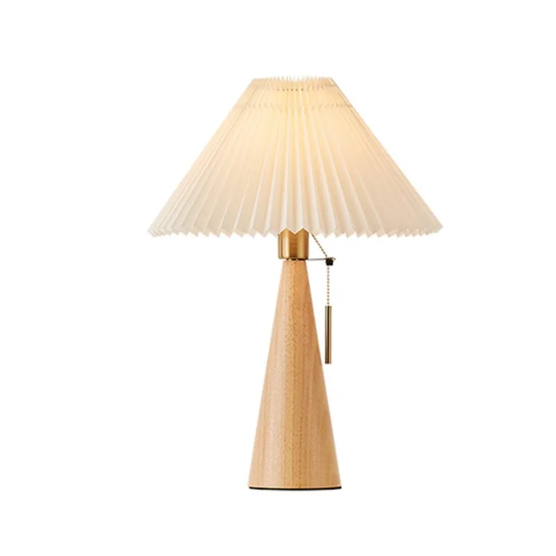 ZK50 LED Ретро Коническая Плиссированная Настольная лампа на молнии в стиле Журнала Для кабинета B & B BedroomBedsideLightingTable Лампа E27 (без источника света)