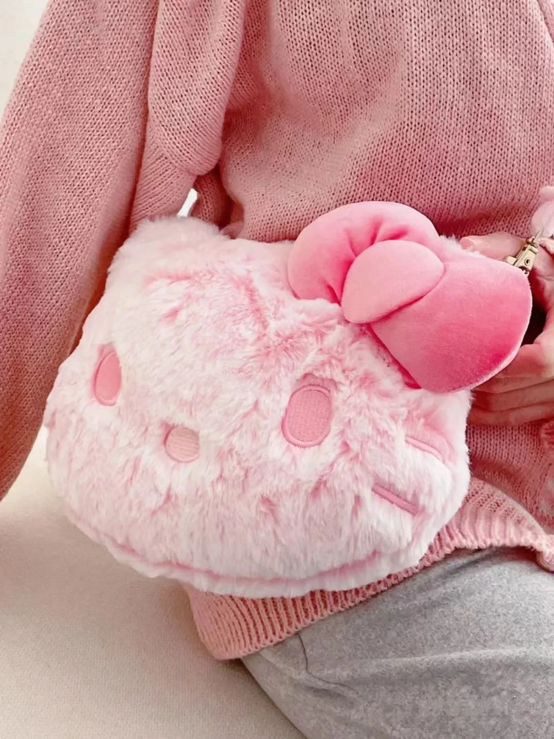 Плюшевая сумочка Sanrio Hello Kitty Kawaii, милая косметичка для девочек, Мультяшный Аниме-кошелек на одно плечо, подарки на день рождения