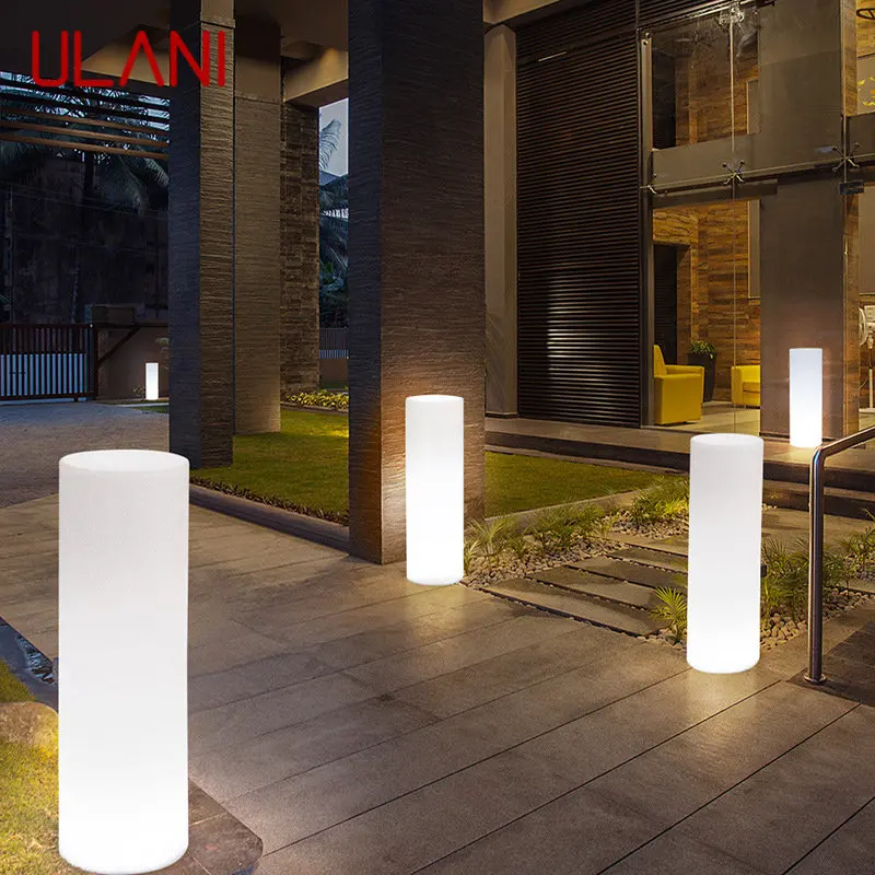 ULANI Современный цилиндрический ландшафтный светильник Креативный уличный светодиодный светильник для газона с дистанционным управлением Водонепроницаемый IP65 для сада отеля