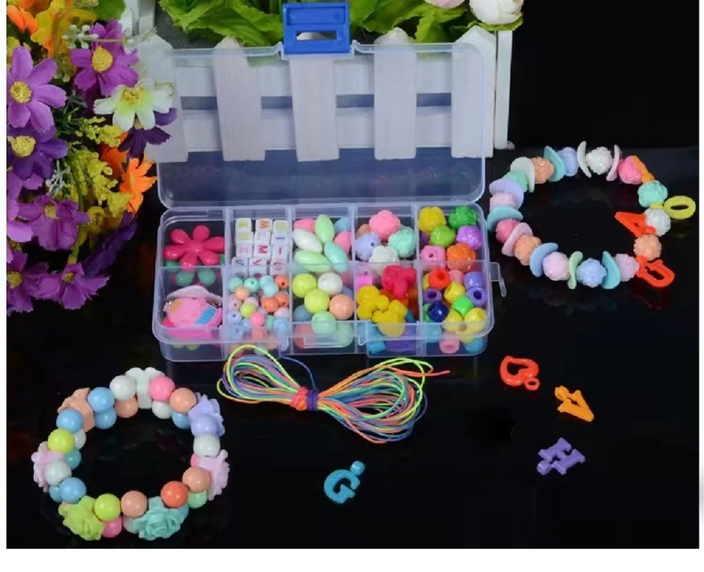 Хрустальные детские прозрачные коробки из бисера, акриловые бусины, игрушки-головоломки, браслет из бисера ручной работы, подарок на день рождения