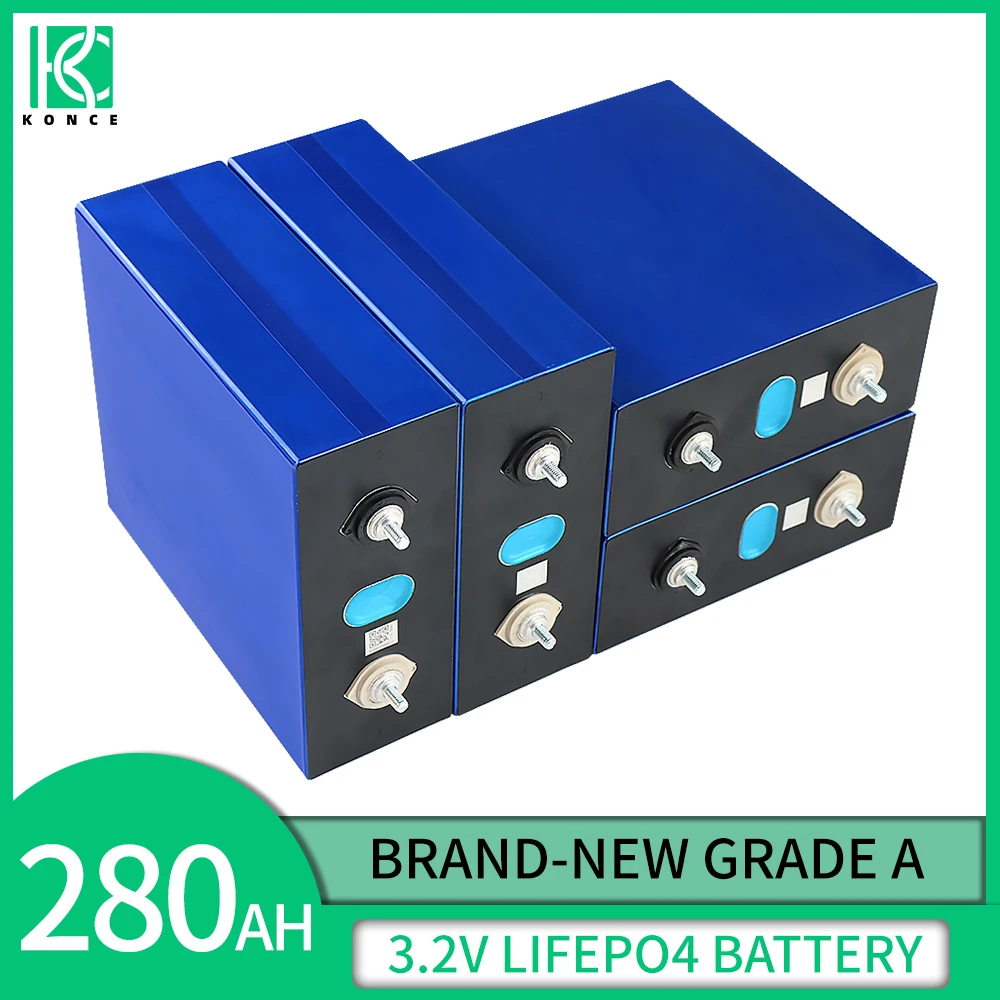 Аккумуляторная батарея Lifepo4 280Ah 3,2 В Перезаряжаемая литий-железо-фосфатная батарея DIY 12V 24V 48V Солнечная система хранения для кемпинга на колесах